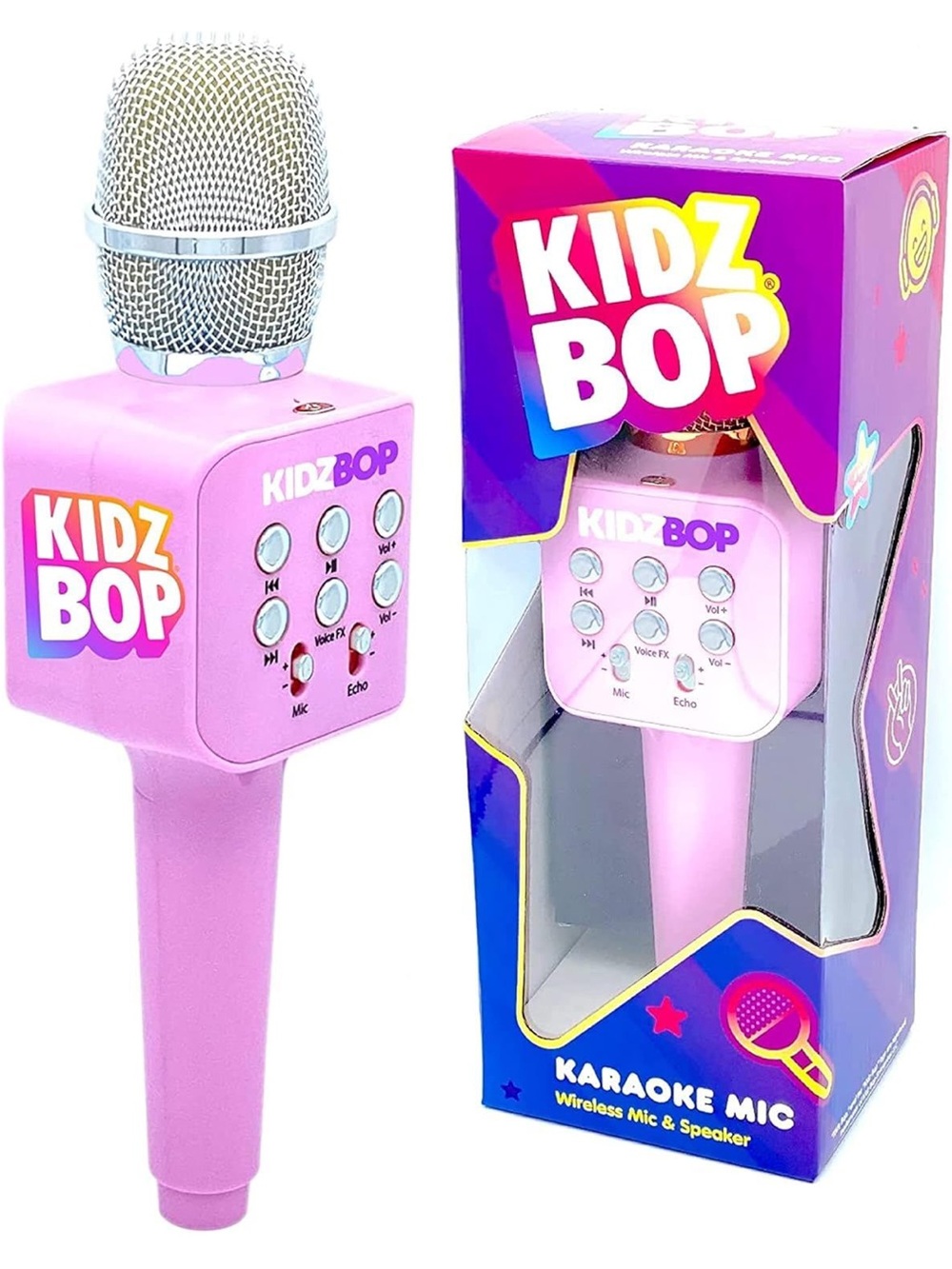 KIDZ BOP Karaoke Microphone Pink Wireless Speaker Kids Toy New